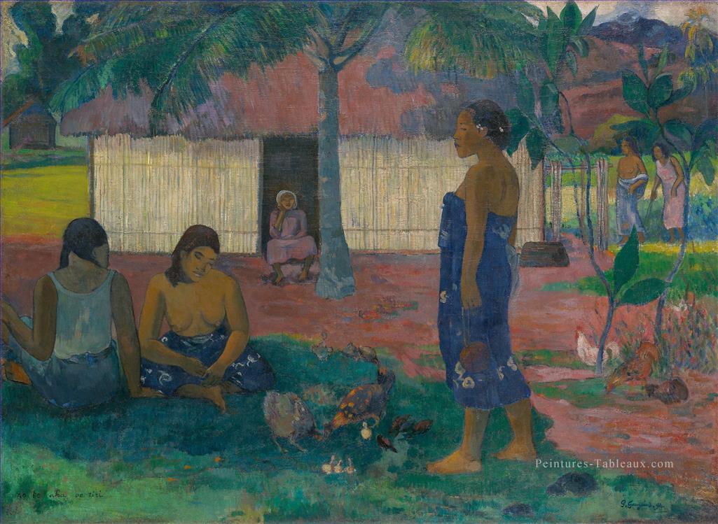 No te aha oe riri Pourquoi es tu en colère postimpressionnisme Primitivisme Paul Gauguin Peintures à l'huile
